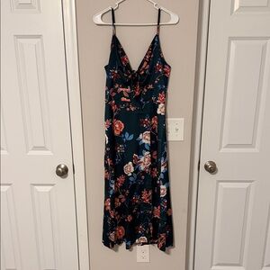 Amazon Navy Floral Midi Dress